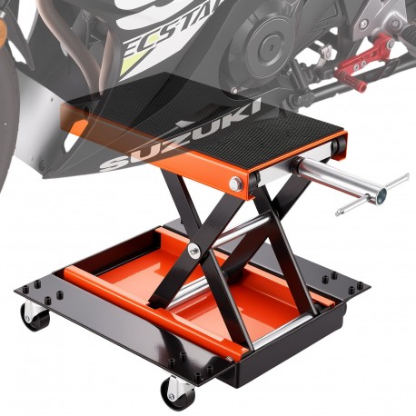 Hidraulinis žirklinis motociklo keltuvas, krovinys iki 500 kg, aukštis 12-39 cm