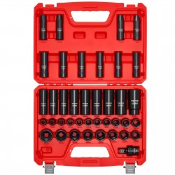 Smūginių galvučių rinkinys 39vnt, 6 briaunų, 9-30mm, Cr-V plienas